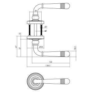 Türklinke Helena auf runder Rosette Ø55x10mm Schwarz | Intersteel