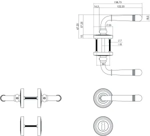 Türklinke Helena Buntbart-Rosette Nickel matt (0019.172503) | hanse-Griff.de