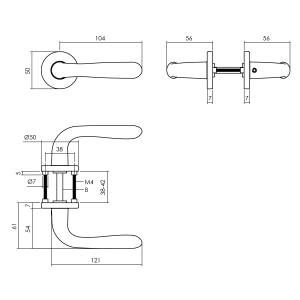 Türklinke Merredin auf runder Rosette Ø50x7mm Schwarz | Intersteel