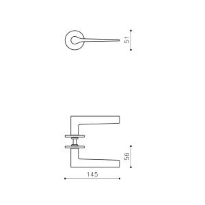 Türklinke Olivari Lama L auf runder Rosette Ø51x5mm Anthrazit Matt Titan PVD | hanse-Griff.de