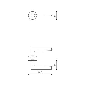 Türklinke Olivari Lama L auf runder Rosette Ø51x5mm Chrom matt | Intersteel