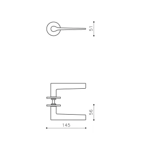 Türklinke Olivari Lama L auf runder Rosette Ø51x5mm Messing Titan PVD | hanse-Griff.de