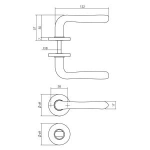 Türklinke Saturnus Bad/WC-Rosette Messing lackiert | Intersteel