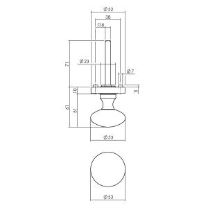 Türknauf Pilz fest auf Rosette Ø52x10mm Schwarz | Intersteel