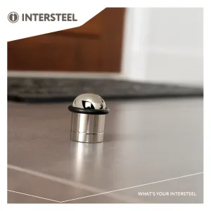 Türstopper mit Schwarzem Ring Ø32x45mm Nickel | Intersteel