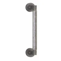 Stoßgriff Baustil 250 mm auf runder Rosette Altgrau (0021.426180) | hanse-Griff.de