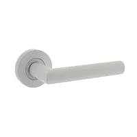 Türklinke Bastian auf runder Rosette Ø52x10mm Weiss | hanse-Griff.de